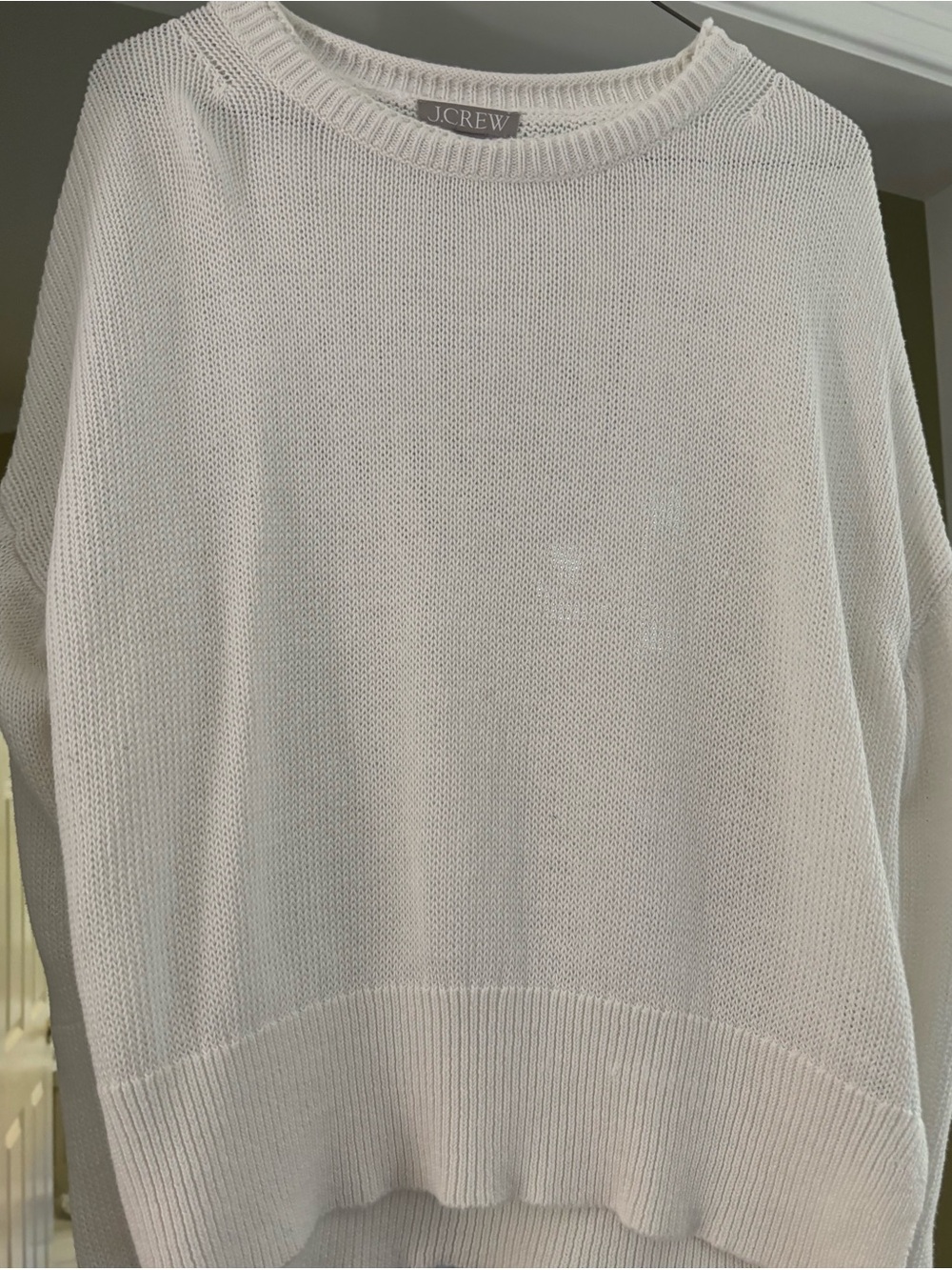 J. Crew Light Cream Knit Scoopneck Sweater